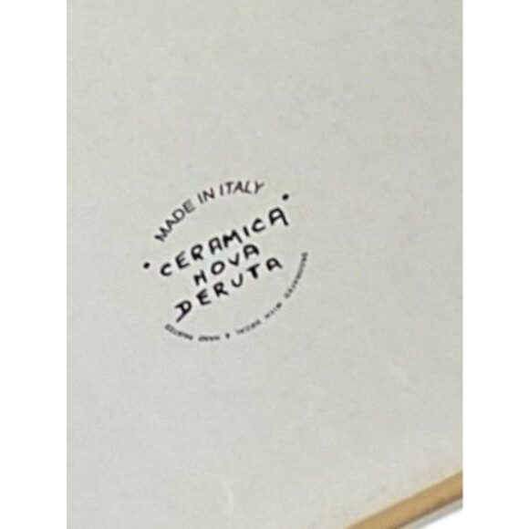 NWOB Ceramic Nova Deruta Hand Painted Flower Dragons Tray Italy 10.75"x5” - Picture 4 of 11